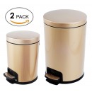 Luxurious Stainless Steel Trash Can Garbage Bin Waste Receptacle(5L +20L)